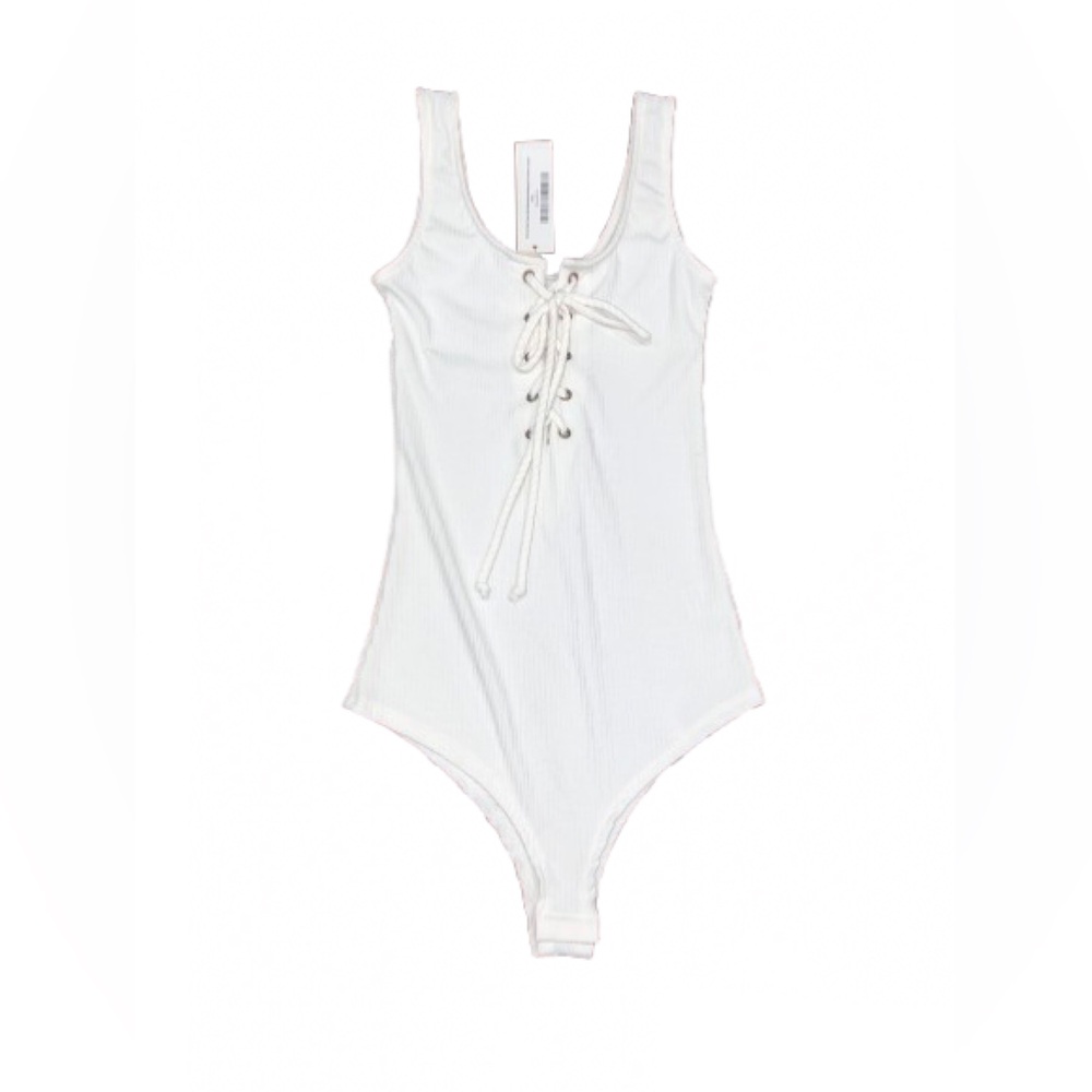 wishlist- white lace up bodysuit